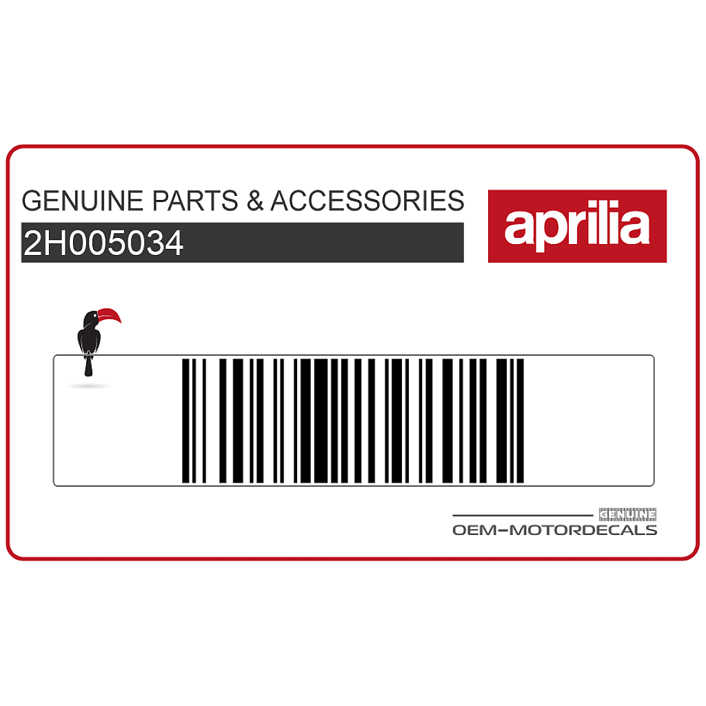 Aprilia SR Motard 125 Adesivo Scudo Anteriore Sinistro 125 SUPER Lato Sinistro OEM 2H005034