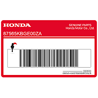 HONDA Naklejka ostrzegawcza na ramę 87565-KBG-E00ZA