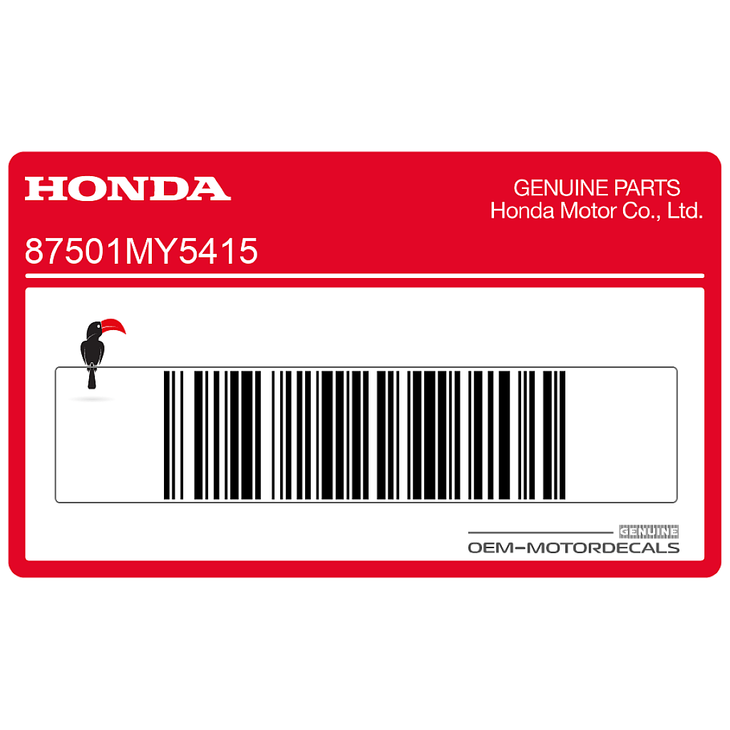 Autocollant Honda CB500 pour plaque enregistrée OEM 87501MY5415