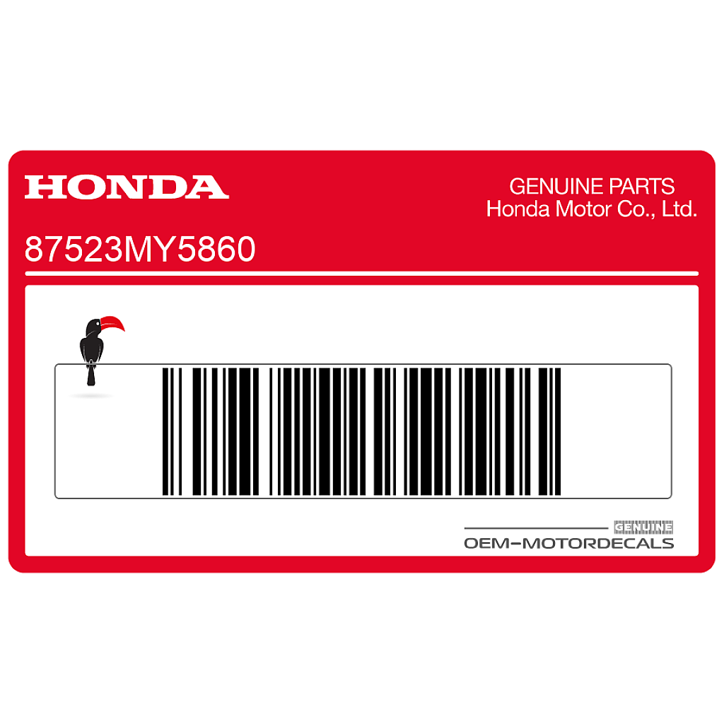 Autocollant de limite de chargement pour garde-boue arrière Honda CB500 OEM 87523MY5860