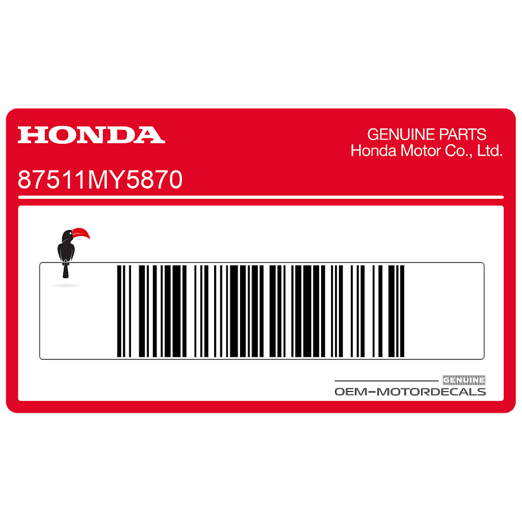 Autocollant d'avertissement Honda CB500 pour support de casque OEM 87511MY5870