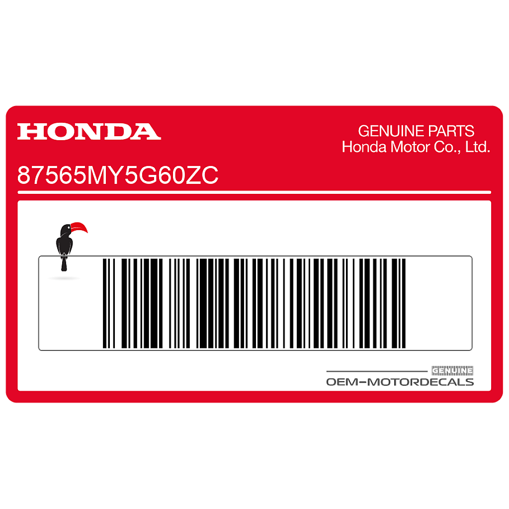 Autocollant d'avertissement Honda CB500 OEM 87565MY5G60ZC décalcomanie de sécurité d'usine