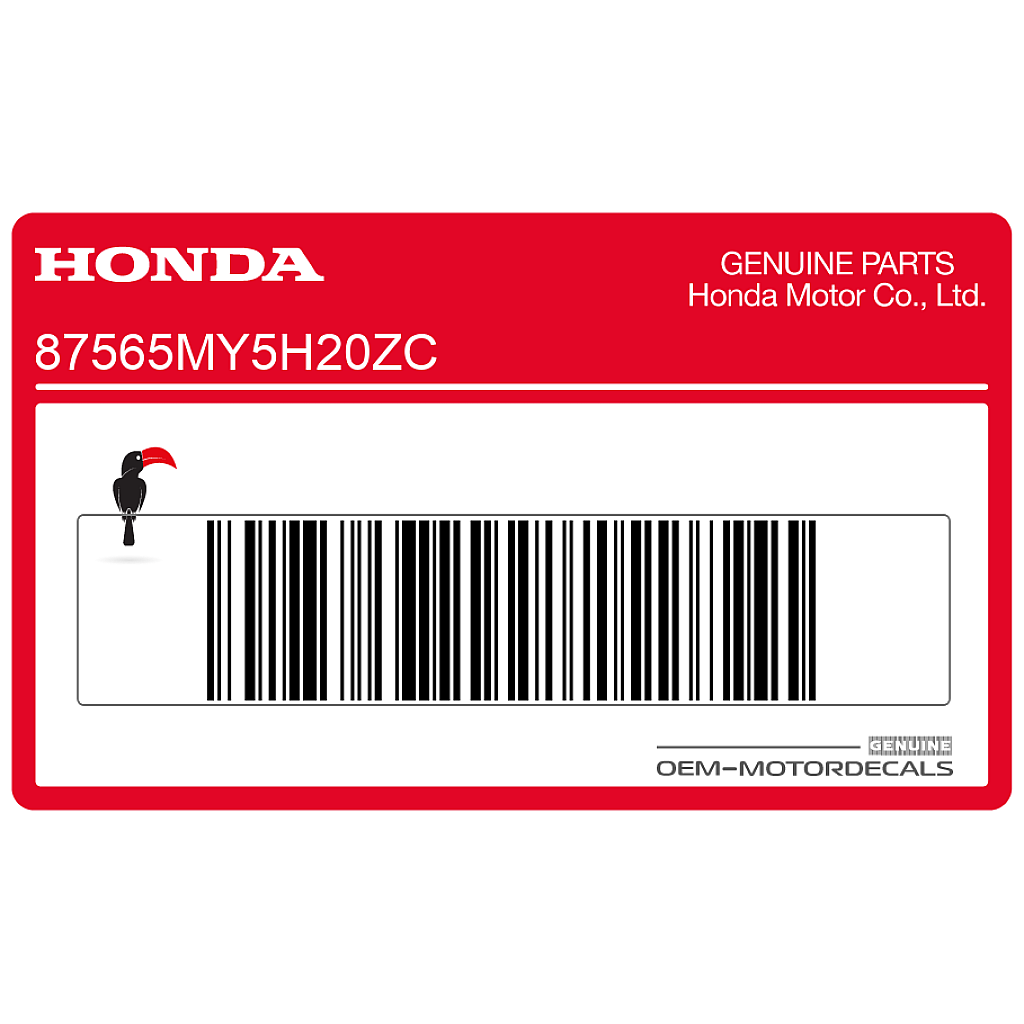 Adesivo di avvertenza forcellone Honda CB500 Sinistro OEM 87565MY5H20ZC