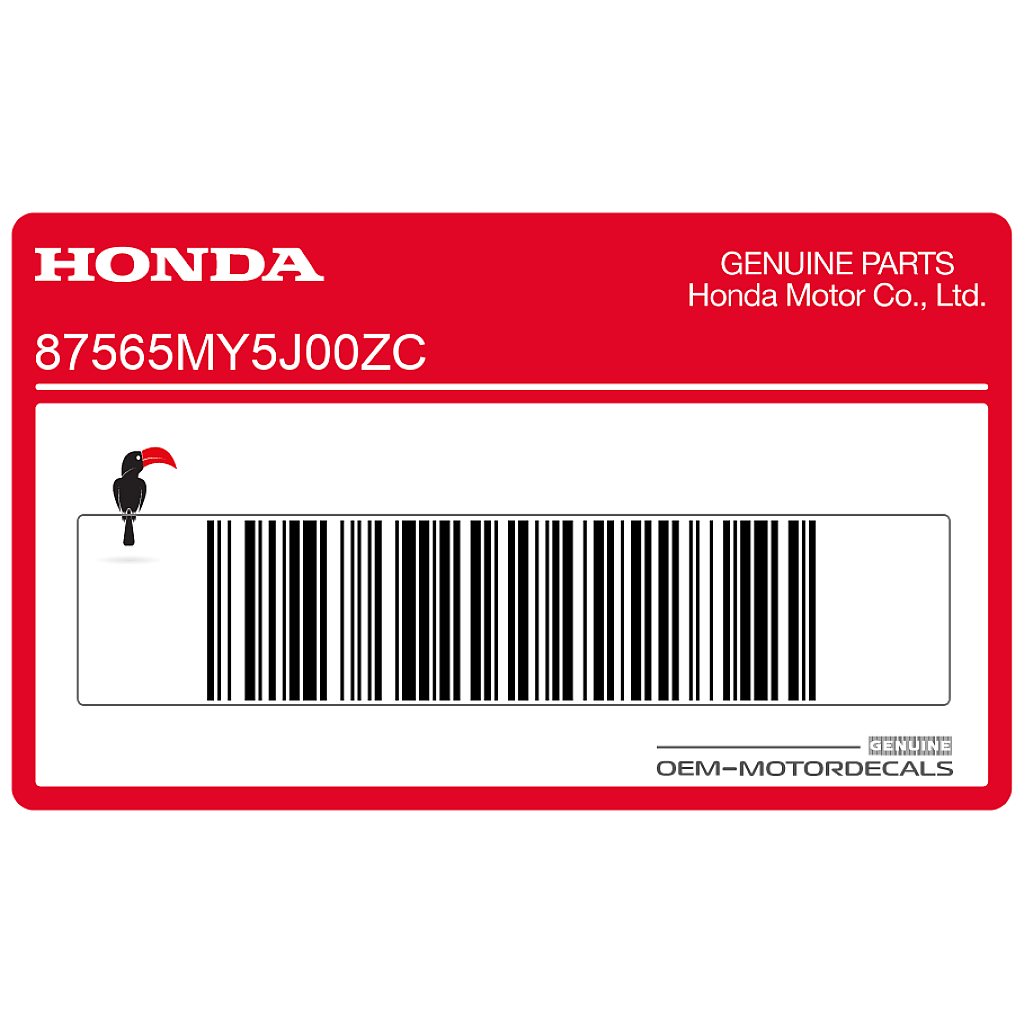 Honda CB500 Adesivo di avvertenza parafango posteriore OEM 87565MY5J00ZC