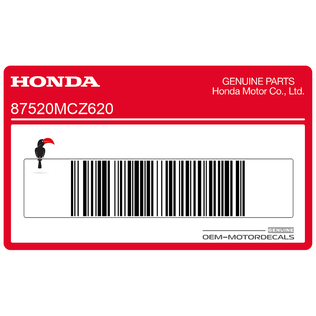 Honda CB900F Hornet Tamper Proof Caution Label OEM 87520MCZ620