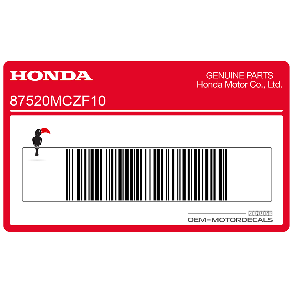 Honda CB900F Hornet Frame Caution Label Tamper-Proof OEM 87520MCZF10