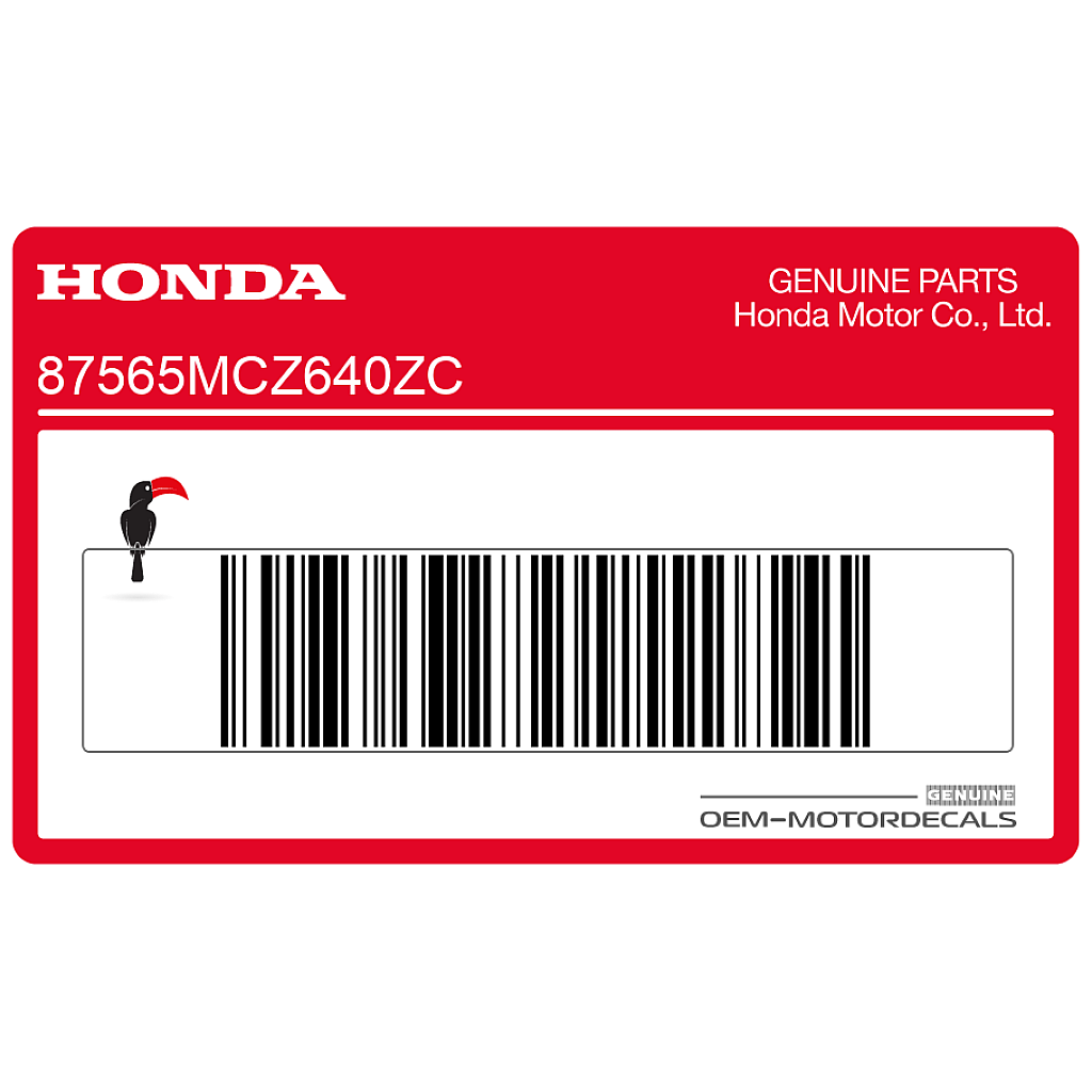 Honda CB900F Hornet Frame Waarschuwingslabel OEM 87565MCZ640ZC