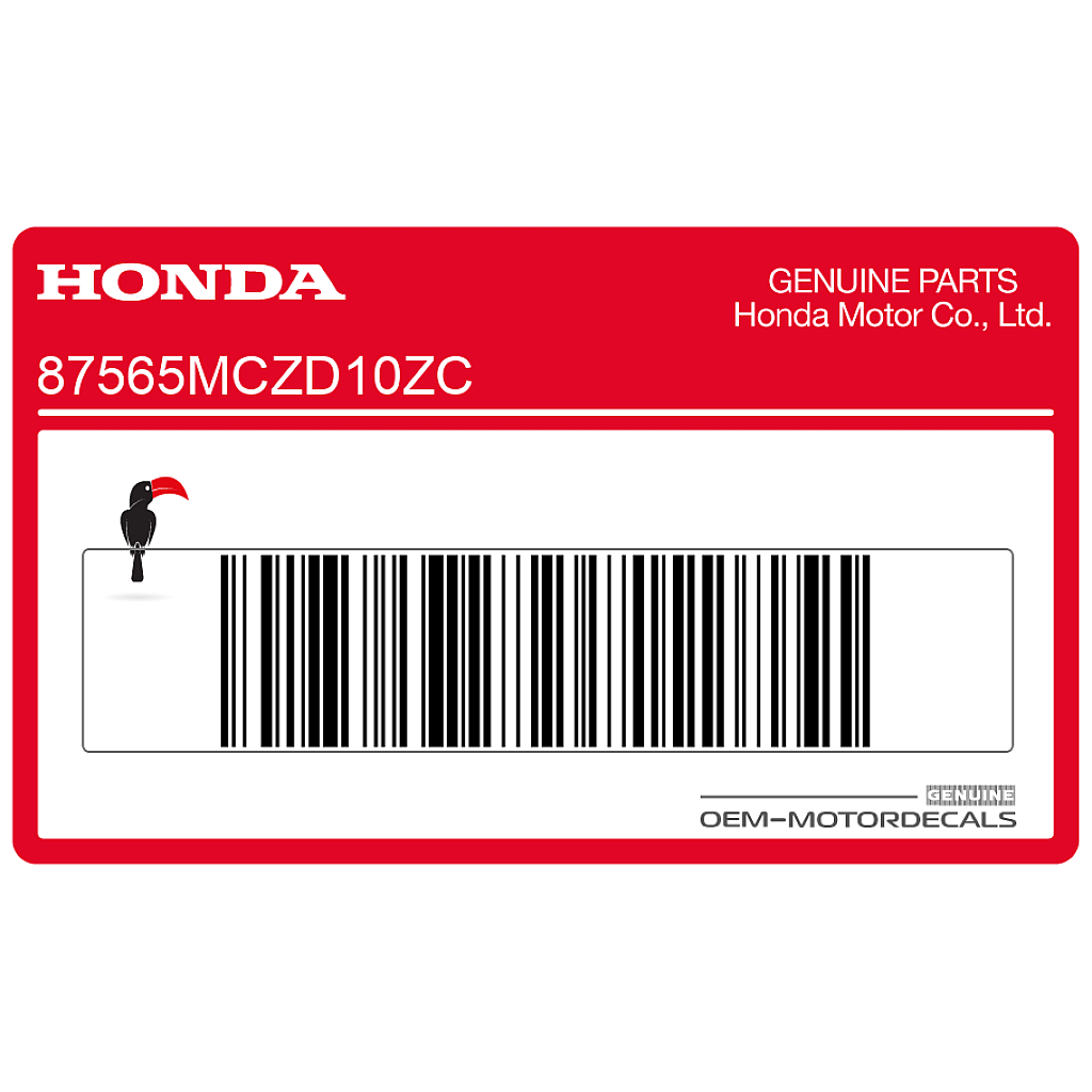 Etiqueta de advertencia Honda CB900F Hornet OEM 87565MCZD10ZC