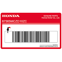 HONDA Autocollant d'avertissement 87565-MCZ-D10ZC