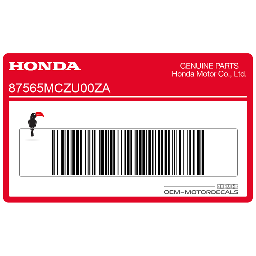 Autocollant d'avertissement de cadre principal Honda CB900F Hornet OEM 87565MCZU00ZA