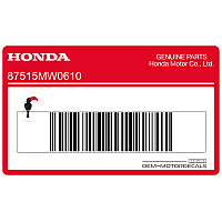 HONDA Etichetta di avvertenza carenatura 87515-MW0-610