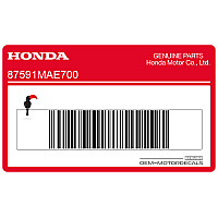 HONDA Kuipdeel waarschuwingssticker 87591-MAE-700