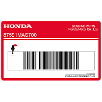 HONDA Sticker met waarschuwing voor manipulatie 87591-MAS-700