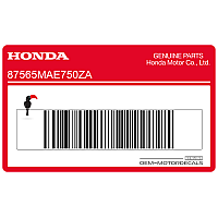 Honda Farbhinweisaufkleber 87565-MAE-750ZA