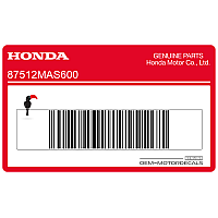 HONDA Accessoire waarschuwingssticker, linkerkant 87512-MAS-600