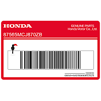 HONDA Caution label 87565-MCJ-870ZB