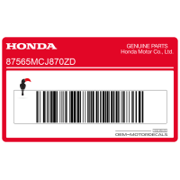 HONDA Fuel tank caution label 87565-MCJ-870ZD