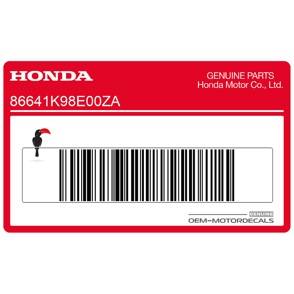 Honda CB125R Radiateurkap TYPE1 Sticker OEM 86641K98E00ZA
