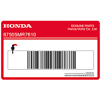 HONDA Etiqueta De Precaución, Carga De Neumáticos 87505MR7610
