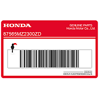 HONDA Waarschuwingssticker frame 87565-MZ2-300ZD