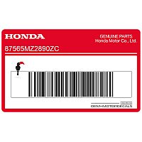 HONDA Waarschuwingssticker 87565-MZ2-890ZC