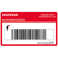 HONDA Middle cowl stripe, left side 64353-MW4-300ZA