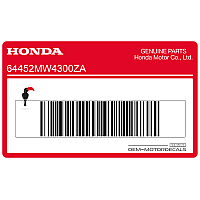 HONDA Naklejka na środkową owiewkę, lewa strona 64452-MW4-300ZA