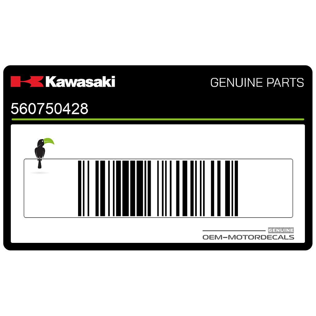 Kawasaki Ninja H2 Upper Cowl Pattern Left Side Lower Genuine Factory OEM 560750428 Graphic Sticker