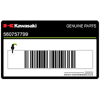 KAWASAKI Pegatina de carenado lateral, lado derecho, superior 56075-7799