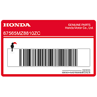 HONDA Etichetta di avvertimento telaio sottosella 87565-MZ8-810ZC