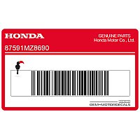 HONDA Adesivo di Avvertenza Telaio 87591-MZ8-690