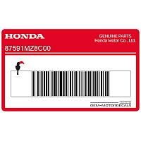 HONDA Frame waarschuwingslabel tegen manipulatie 87591-MZ8-C00