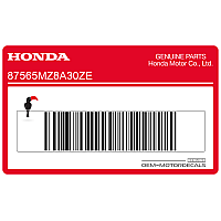 HONDA Rahmen oder Tank Warnaufkleber 87565-MZ8-A30ZE