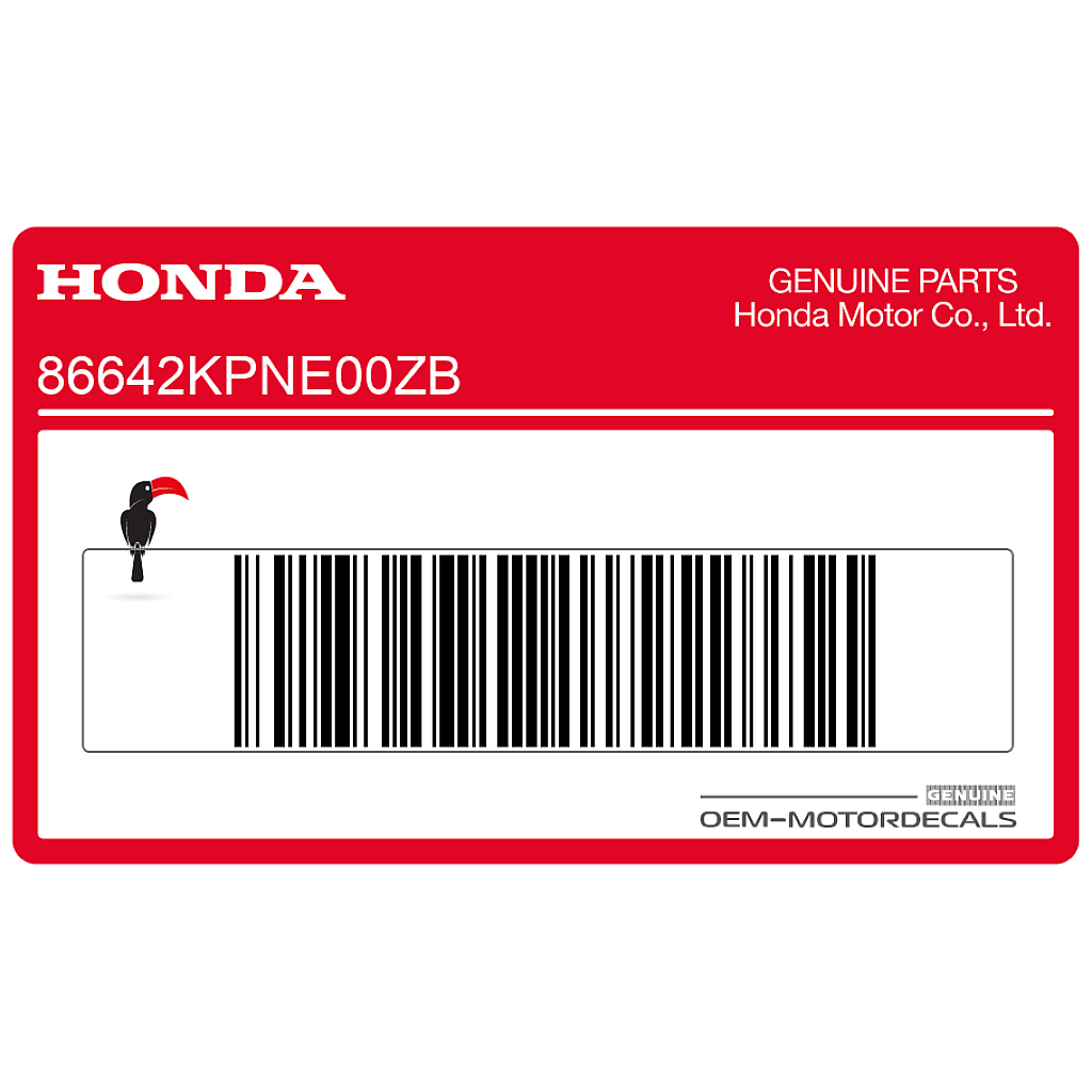 Honda CB125F Naklejka na owiewkę zewnętrzną lewa strona OEM 86642KPNE00ZB