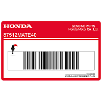 HONDA Zubehör & Ladung Warnaufkleber 87512-MAT-E40