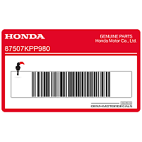 HONDA Left swingarm drive chain label (Korean), left side 87507-KPP-980