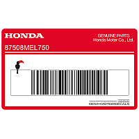 HONDA Swingarm chain adjustment label 87508-MEL-750