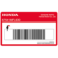 HONDA Oil filler cap label 87541-MFL-630