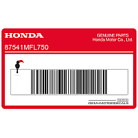 HONDA Oil filler cap label 87541-MFL-750