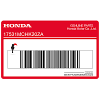 HONDA VTX1800 fuel tank emblem, right side 17531-MCH-K20ZA