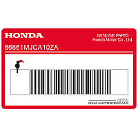 HONDA Autocollant de flanc de carénage inférieur droit, côté droit 86861-MJC-A10ZA