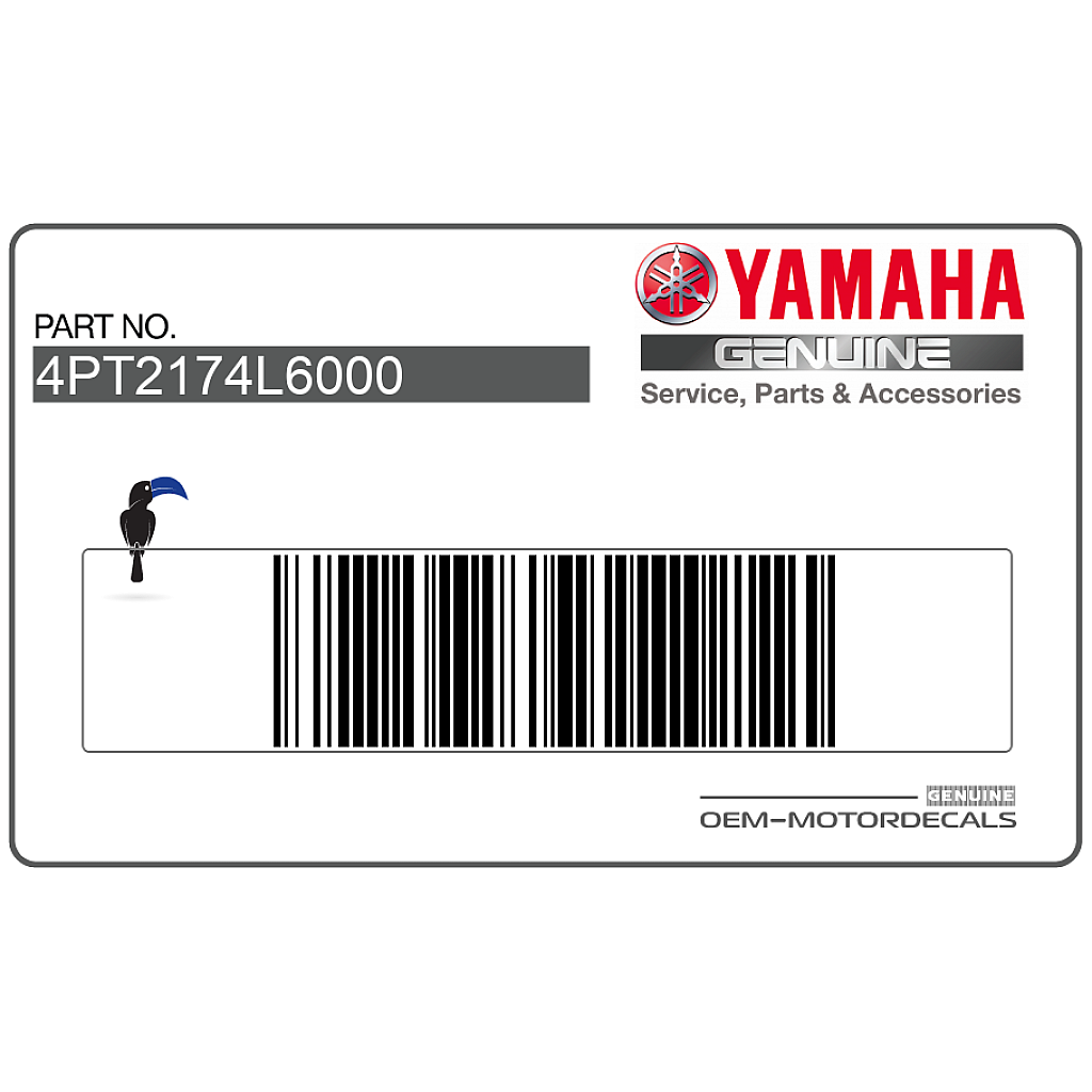 Yamaha XT600E Right Frame Cowling Graphic Set Right Side OEM 4PT2174L6000