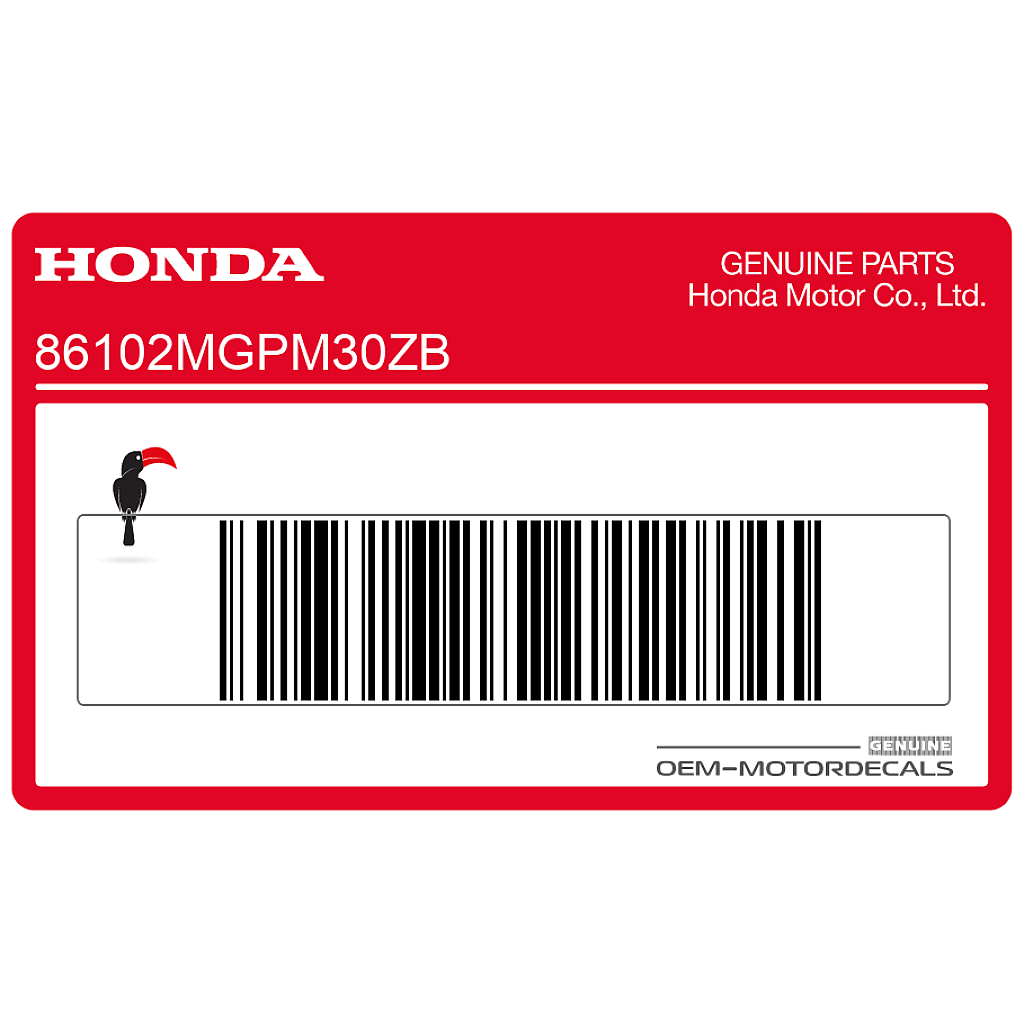 Honda CBR1000RR Fireblade Onderkuip HONDA Logo Sticker Linkerkant OEM 86102MGPM30ZB