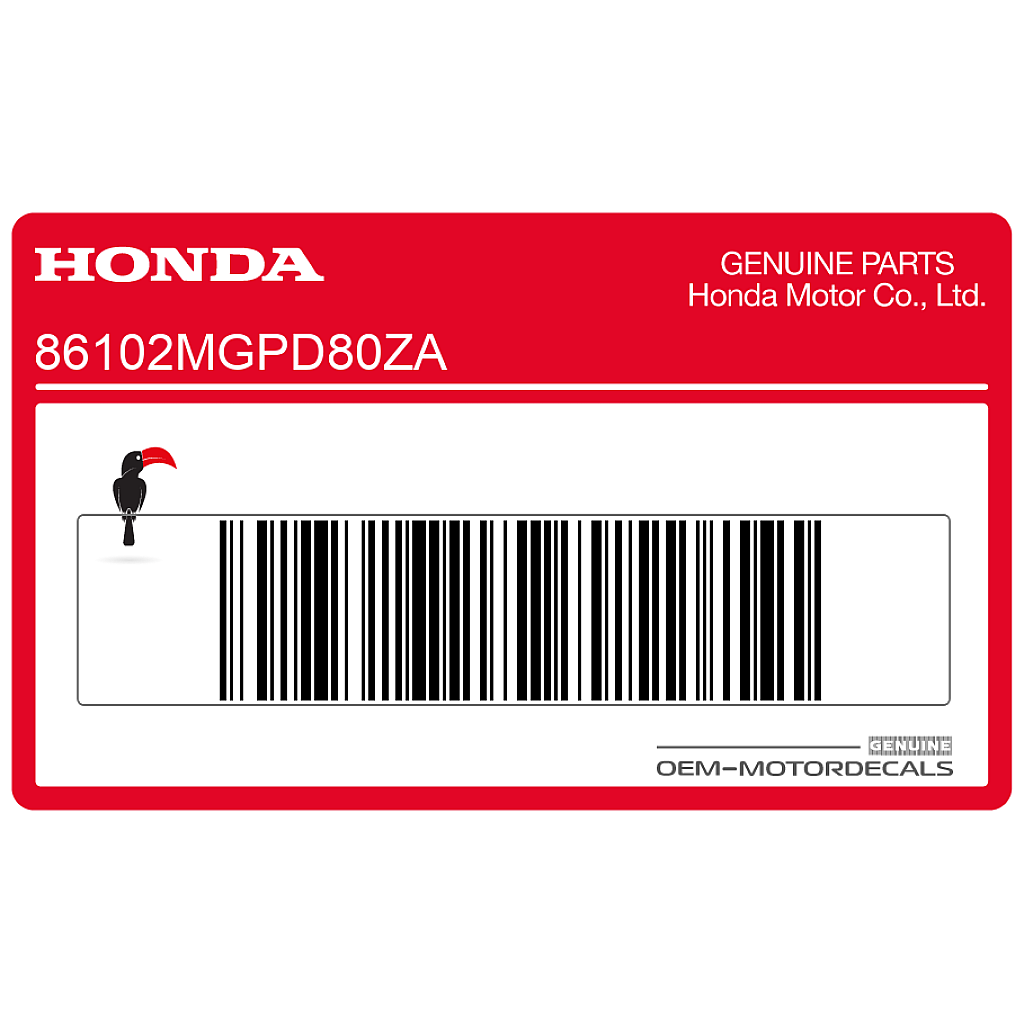 Emblème HONDA pour sabot moteur gauche Honda CBR1000RR FIREBLADE côté gauche OEM 86102MGPD80ZA