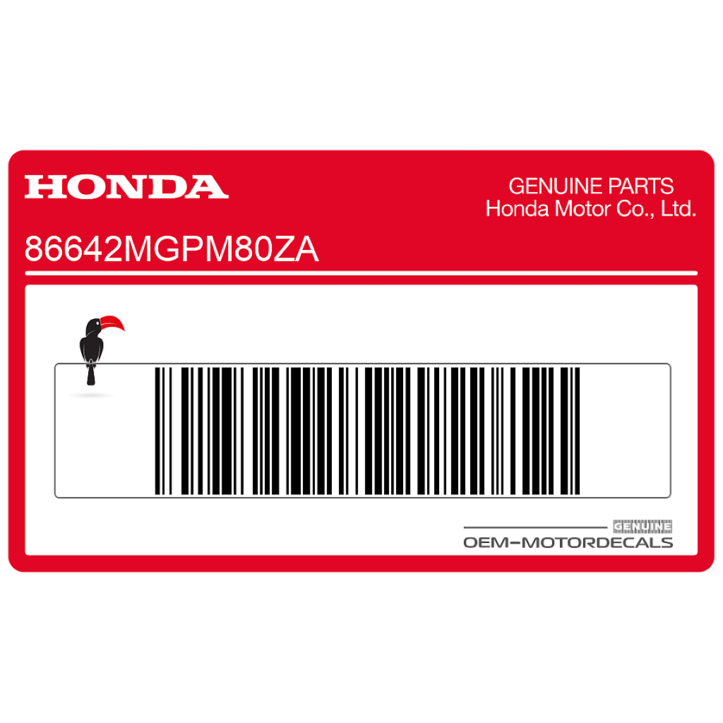 Honda CBR1000RR FIREBLADE Pegatina de carenado superior OEM 86642MGPM80ZA