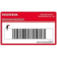 HONDA Adesivo fiancata sinistra 86835-MKB-E80ZA