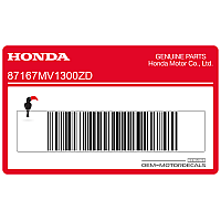 HONDA Autocollant de cache-boîte à outils 87167-MV1-300ZD