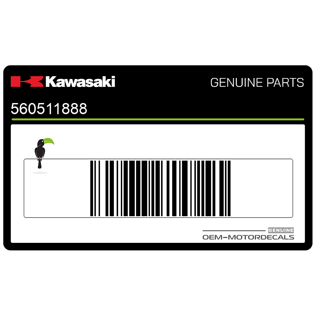 Kawasaki Front Cowling Decal - 560511888 Kawasaki Front Cowling Decal - 560511888