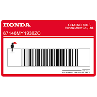 HONDA Autocollant de flanc de carénage droit, côté droit 87146-MY1-930ZC