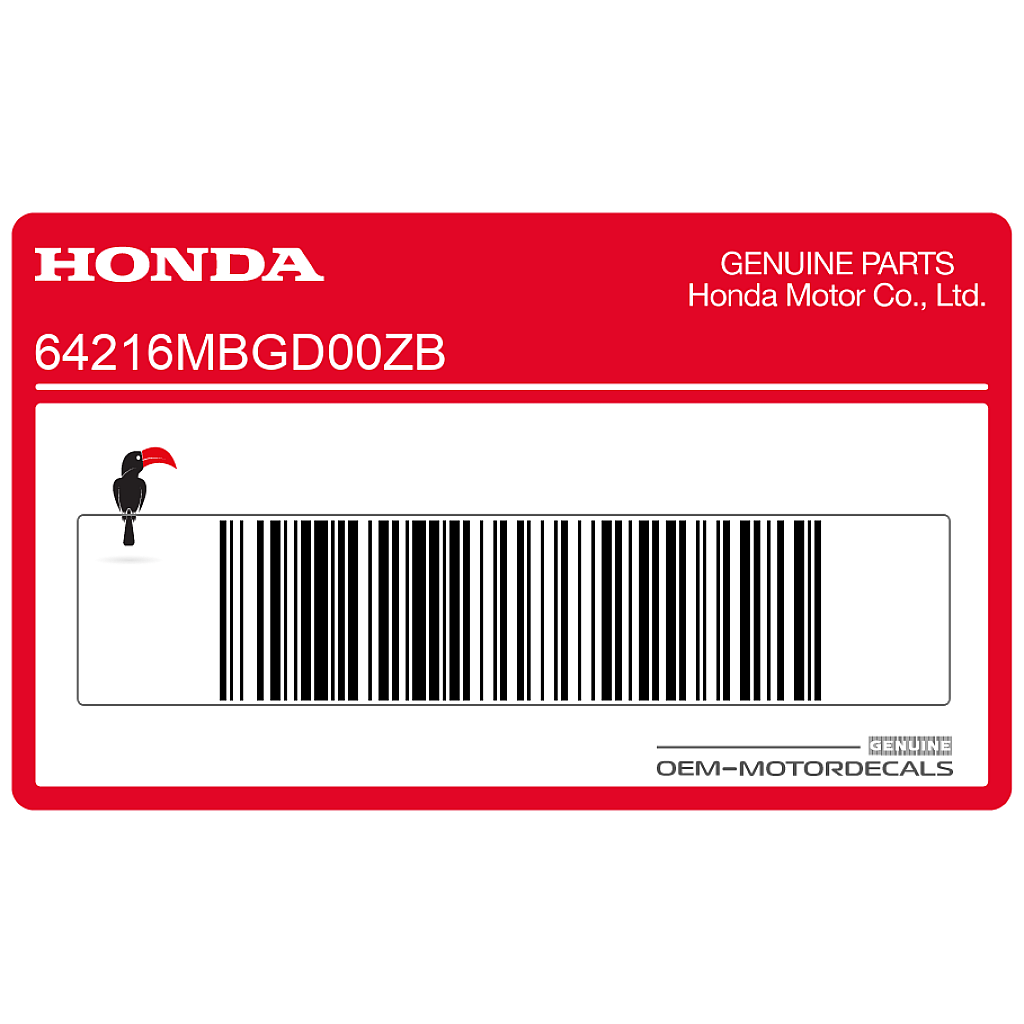 Honda VFR800 Adesivo carenatura superiore OEM 64216MBGD00ZB